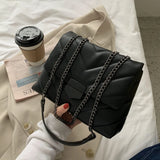 Chain Women Shoulder Bag Quilted Handbags Pu Leather Crossbody Bag