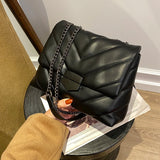 Chain Women Shoulder Bag Quilted Handbags Pu Leather Crossbody Bag