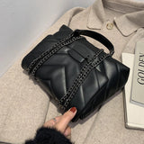 Chain Women Shoulder Bag Quilted Handbags Pu Leather Crossbody Bag