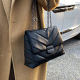 Chain Women Shoulder Bag Quilted Handbags Pu Leather Crossbody Bag