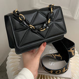 Women Underarm Bag Wide Strap Flap Tote Bag Solid Portable for Vacation