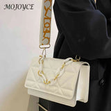 Women Underarm Bags Wide Strap Flap Messenger Bag Embossed Casual Portable Solid