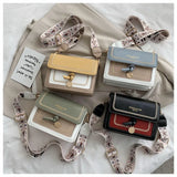 Chain flap bags for women Shoulder Bag patchwork PU Leather ladies handbag