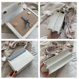 Chain flap bags for women Shoulder Bag patchwork PU Leather ladies handbag