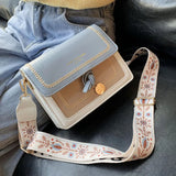 Chain flap bags for women Shoulder Bag patchwork PU Leather ladies handbag