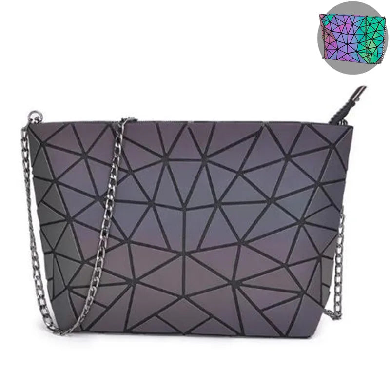 Geometric Holographic Shoulder Bag for Women