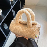 Winter Plush Tote Bag Lamb Fleece Messenger Shoulder Bag