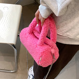 Winter Plush Tote Bag Lamb Fleece Messenger Shoulder Bag