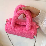 Winter Plush Tote Bag Lamb Fleece Messenger Shoulder Bag