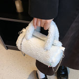 Winter Plush Tote Bag Lamb Fleece Messenger Shoulder Bag