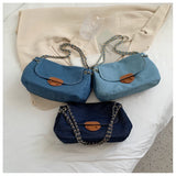 Canvas Chain Texture Small Bag One-Shoulder Messenger Bag