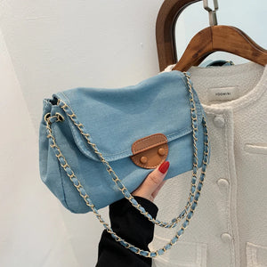 Canvas Chain Texture Small Bag One-Shoulder Messenger Bag