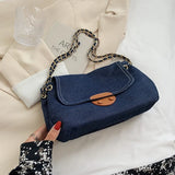 Canvas Chain Texture Small Bag One-Shoulder Messenger Bag