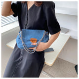 Canvas Chain Texture Small Bag One-Shoulder Messenger Bag