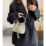 Metal Handle Shoulder Messenger Bags Small Diamonds Women Evening