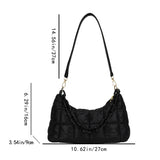 Quilted Lady Shoulder Handbag Padded Check Casual Bag