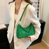 Quilted Lady Shoulder Handbag Padded Check Casual Bag