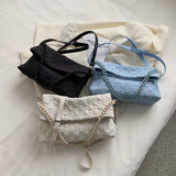 Vintage Small Shoulder Bag Women Fold Over Handbags Tote Bag with Chains