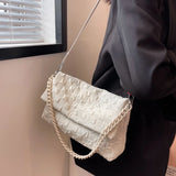 Vintage Small Shoulder Bag Women Fold Over Handbags Tote Bag with Chains