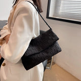 Vintage Small Shoulder Bag Women Fold Over Handbags Tote Bag with Chains