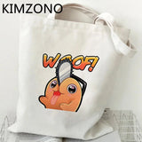 Chainsaw Man Eco Shopping Bag - Reusable Cotton Foldable Tote