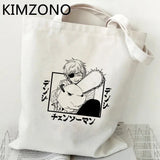 Chainsaw Man Eco Shopping Bag - Reusable Cotton Foldable Tote