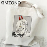 Chainsaw Man Eco Shopping Bag - Reusable Cotton Foldable Tote