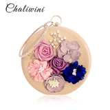 Chaliwini Wedding Purses Round Shape Evening Women Handbag