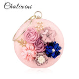 Chaliwini Wedding Purses Round Shape Evening Women Handbag