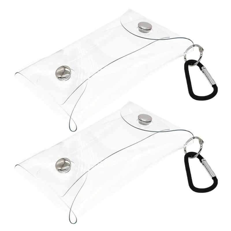 Clear Purse Bag Pouch Holder Small Mini Wallet Keychain Credit Card Case