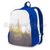 Modern Gray Abstract Golden Outdoor Hiking Backpack
