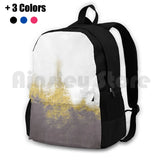 Modern Gray Abstract Golden Outdoor Hiking Backpack