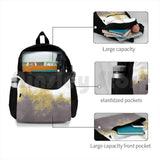 Modern Gray Abstract Golden Outdoor Hiking Backpack
