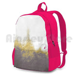 Modern Gray Abstract Golden Outdoor Hiking Backpack
