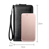 Men's Leather Wallet Double Zipper Multi-card Business Mobile Phone Clutch