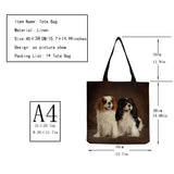 Charles Spaniel Dog Print Women Handbag Tote Large Capacity Shoulder Bags