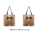 Charles Spaniel Dog Print Women Handbag Tote Large Capacity Shoulder Bags