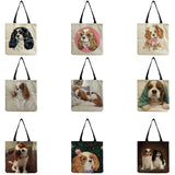 Charles Spaniel Dog Print Women Handbag Tote Large Capacity Shoulder Bags