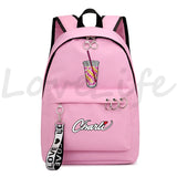 Charli DAmelio Milk Tea Cup School Backpack Girls Chain Accessories Bag