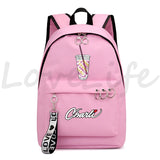 Charli DAmelio Milk Tea Cup School Backpack Girls Chain Accessories Bag