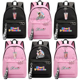Charli DAmelio Milk Tea Cup School Backpack Girls Chain Accessories Bag