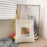 Women's Printed Canvas Shoulder Bag for Shopping