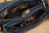 Women Leather Denim Shoulder Crossbody Handbag