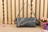 Women Leather Denim Shoulder Crossbody Handbag