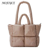 Cotton-Padded Bag Winter Top-handle Bag Solid Soft Nylon Casual Portable Girls