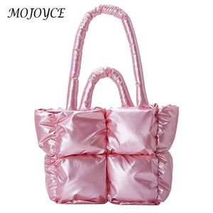 Winter Female Tote Bag Soft Nylon Casual Warm Portable