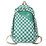 Checkerboard Backpack For Women School Bags Men Travel Rucksack Boy Girl