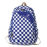 Checkerboard Backpack For Women School Bags Men Travel Rucksack Boy Girl