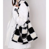 Soft Plush Shoulder Bag Faux Fur Chain Handbags Female Tote Bags