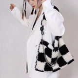 Soft Plush Shoulder Bag Faux Fur Chain Handbags Female Tote Bags